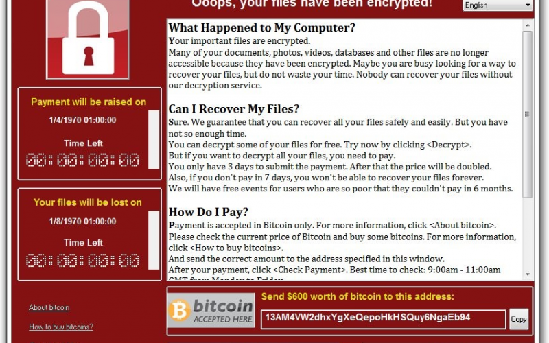 WannaCry ransomware Attack